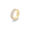 Gold-plated four rows eternity ring