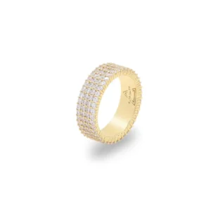 Gold-plated four rows eternity ring