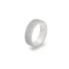 White gold-plated four rows eternity ring