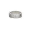 Whitegold-plated four rows eternity ring