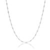 White gold dog bone link chain necklace on white background