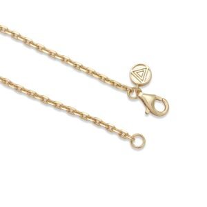 Gold Cable Link Chain with Triangle Logo Tag