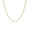 Classic gold round box chain necklace on white background