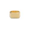 Gold-plated square signet ring with ALM 925 hallmark shown face-forward on white background