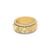 Gold-plated pyramid stud ring with crystal borders